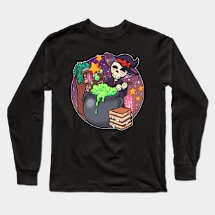 Skeleton Witch with cauldron Long Sleeve T-Shirt